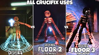 DOORS VS DOORS FLOOR 2 VS DOORS FLOOR 3 ALL CRUCIFIX USES [upl. by Yhtamit201]