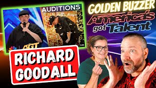 First Time Reaction to Richard Goodalls Golden Buzzer performance of quotDont Stop Believingquot on AGT [upl. by Nnaeinahpets]