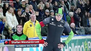 Kwalificatie schaatsen Thialf in Heerenveen jaar 2024 mannen 500 meter [upl. by Airym]