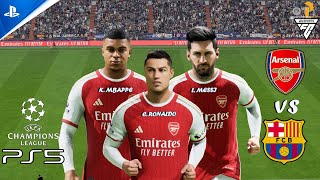 FC24  Ronaldo Messi Mbappe  Arsenal vs Barcelona  UEFA Champions League  PS5™ 4K60 [upl. by Denison738]