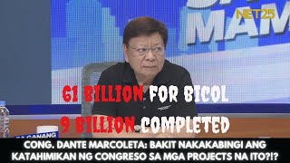 CONG DANTE MARCOLETA BAKIT NAKAKABINGI ANG KATAHIMIKAN NG CONGRESO SA MGA PROJECTS NA ITO [upl. by Ykcor]