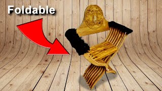 Medieval Folding Chair  Woodworking [upl. by Button]