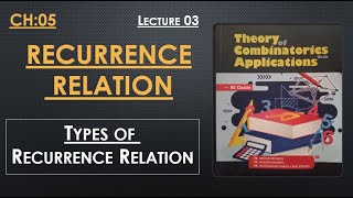 Recurrence Relation and its Types  Examples  Lecture 03  Combinatorics Theory [upl. by Novick]