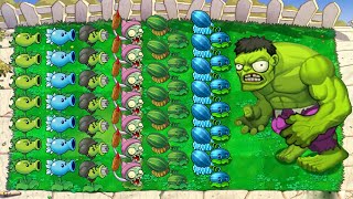 Gatling Pea Cattail Vs Team Winter Melon Vs Hulk Zombie Vs Dr Zomboss PvZ Battlez [upl. by Innis575]