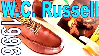 1996🔴Vintage WCRussell Moccasin boots ラッセルモカシン ブーツ vibram redwing wesco ウェスコ レッドウィング [upl. by Lekim]