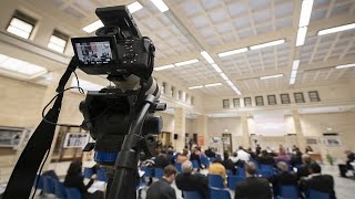 Conferenza Stampa di presentazione degli interventi di restauro del Baldacchino di San Pietro [upl. by Esom]