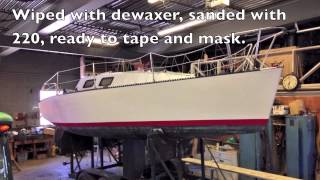 Painting Evelyn 26 Sailboat with Interlux Perfection Paint [upl. by Aoht]