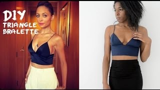 DIY  HOW TO MAKE A ALEXANDER WANG TRIANGLE BRALETTE pattern available [upl. by Enomes]