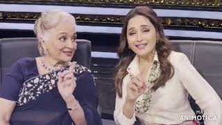 Madhuri Dixit Dancing With Helen Waheeda Rehman Asha Parekh on Dance Deewane 3 [upl. by Ecirtal]