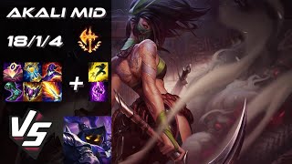 MID Akali vs Veigar  EU Challenger Patch 1422 [upl. by Areic]