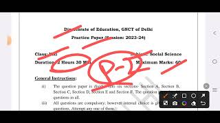 class 8th social Science sample question paper 2023 2024 solution doe [upl. by Atirak]