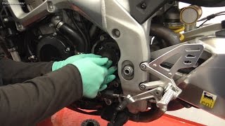 2013 Aprilia Tuono Chain and Sprocket Change Part One [upl. by Gallard]