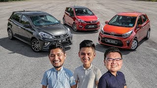 DRIVEN 2018 Perodua Myvi vs Proton Iriz vs Kia Picanto  review in Malaysia [upl. by Irrol]