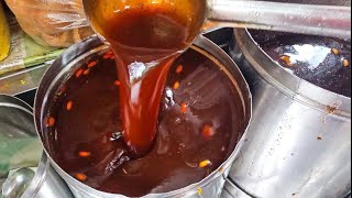 ठेलेवालेसे सिखे मीठा पाणी बनानाmeetha pani for pani puripanipuri pani recipehow to make pani puri [upl. by Nerro312]