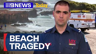 Three people drown at Phillip Island beach  9 News Australia [upl. by Lakin]