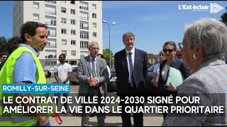 Le contrat de ville 20242030 signé à RomillysurSeine pour améliorer la vie dans le quartier [upl. by Naawaj]