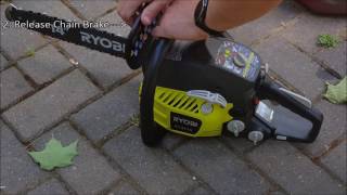 Ryobi 3714 Chain Saw Unboxing Starting [upl. by Vastha]