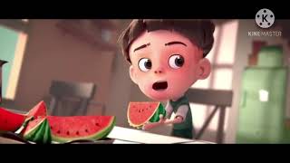 boy eats watermelon and dies with fart sound effects [upl. by Eicrad765]