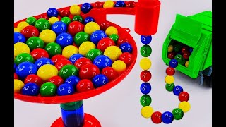 Welcome to Marble Run Live ☆ Handmade wooden rain gutter slope amp colorful balls ASMR [upl. by Enyedy]