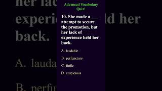 25 Advanced Vocabulary MCQ Quiz part5  TFE grammarquiz englishvocabulary vocabularyquiz [upl. by Hultgren]