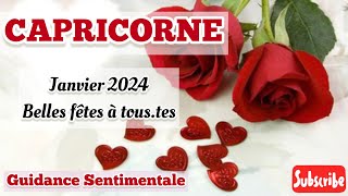 CAPRICORNE  Guidance Sentimentale  JANVIER 2024 nouvelles aventures relationnelles amp rencontres [upl. by Yentrok123]