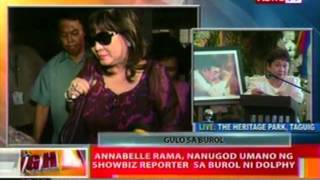 BT Annabelle Rama nanugod umano ng showbiz reporter sa burol ni Dolphy [upl. by Sonya884]