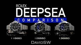 Rolex Deepsea Comparison 116660 126660 and 136660 [upl. by Atsillac408]