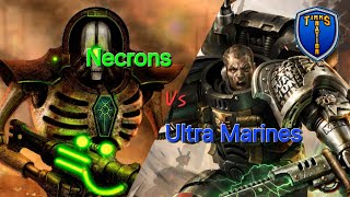 Warhammer Wednesday Necrons Hypercrypt Vs Ultra Marines Vanguard [upl. by Esiuolyram478]