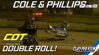 Sprintcars  Cole and Phillips Double Rollover  Darwin  18th Aug 2023  ClayPerView [upl. by Enixam]