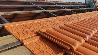 Kerala Clay Roof Tile Laying  Roof tile Laying Mr47Civil 🔥 [upl. by Erialc]