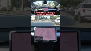 FSD 1236 turn L to stay on Stewart Ave Costco Test teslafsd fsdbeta fsd [upl. by Aguie]