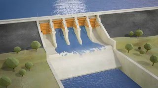 Seqwater explains How gated dams work animation [upl. by Trah]