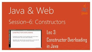 Constructor Overloading in Java [upl. by Borchert]