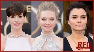 Anne Hathaway Amanda Seyfried Samantha Barks Les Miserables Cast Oscar Style [upl. by Amuh]