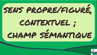 La polysémie des mots  sens proprefiguré contextuel  champ sémantique etc [upl. by Nivert]