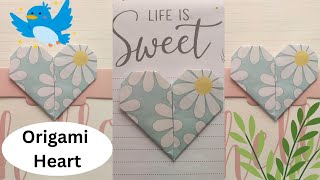 How to Make Sticky Note Origami Heart [upl. by Cherilyn]