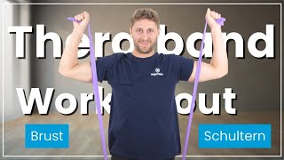 Workout mit Theraband ➡️ 8 Übungen für kräftige Schultern und Brust [upl. by Ariane]