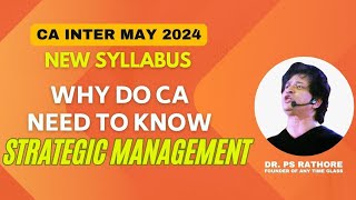 CA Inter Strategic Management  New Syllabus  May 2024 [upl. by Naerol]