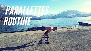 Parallettes Exercises  RAMASS Fitness Parallette 2018 [upl. by Odnomra]