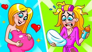 Expectation and Reality in Pregnancy  Rich vs Poor Pregnant by Avocado Family [upl. by Marston282]