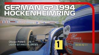 Onboard F1 German GP 1994 Hockenheim  Ligier O Panis VR  TV cam  Assetto Corsa ACFL [upl. by Columbine]