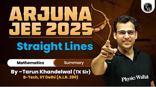 Straight lines summary leacture  Class 11th Mathematics  Arjuna JEE [upl. by Ledif]