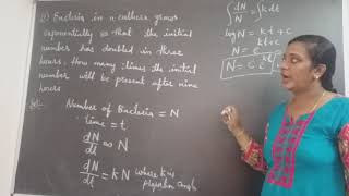 JNTU BTech M2 Maths Bacteria in a culture grows exponentially so the number with time problem [upl. by Airpac]