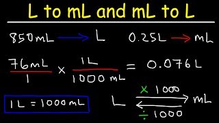 How To Convert From MilliLiters to Liters and Liters to Milliliters  mL to L and L to mL [upl. by Eveline]