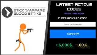 Stick Warfare Blood Strike  All active codes as of June 2024 [upl. by Patric]