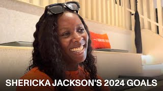 Jamaicas Shericka Jackson Discusses Her Goals For 2024 Season 200m World Record amp Olympic Gold [upl. by Ainiger]