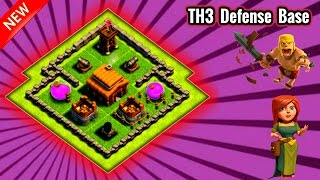 TH3 Defense Base Clash of Clans Town Hall 3 Base TH3 Base Design Layout [upl. by Jada]