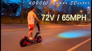 72V  4000w SoverSky Super Powerful Scooter with 65MPH [upl. by Jimmie405]