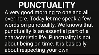 Speech on Punctuality  Short speech on punctuality in English  Importance of Punctuality [upl. by Zaslow]