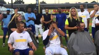 Wilmington Blue Rocks get heads shaved Part 1 [upl. by Sihtnyc]